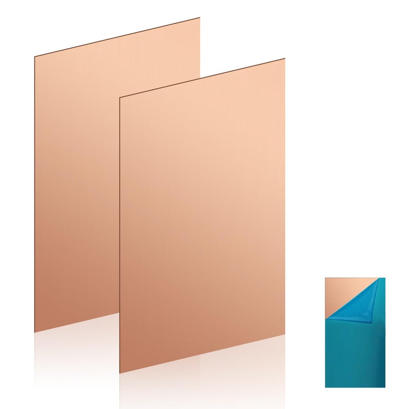 QIMAOO Copper Sheet, 2 Pieces of Copper Plates 4"×2"-18 Gauge(1mm) Thickness, 99% Pure Copper Sheets for Metal Crafts, Jewelry Making, DIY, Jewelry - Image 1
